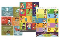 Bible Verses Poster Set - Ten Commandments Lord's Prayer and Fruit of The Spirit- Christian History & Art for Home Church Or Sunday Bible School - Fun Gift Idea for Kids Baby Or Youth Birthday Party