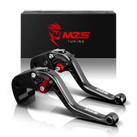MZS Short Levers Brake Clutch Black Compatible with Kawasaki KLX150S| KLX125 10-16| KLX250 08-16| Ninja 250R 08-12| Ninja 300R Z300 13-18| Ninja 400 18-20| Z125 pro 17-20| Z250SL 16-17| Versys 300 X