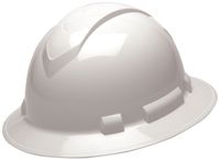 Pyramex Ridgeline Full Brim Hard Hat, 4-Point Ratchet Suspension, White