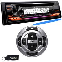 JVC KD-T91MBS Marine Stereo w/CD, BT, USB, SiriusXM Ready, Amazon Alexa + RM-RK62M Wired Marine Remote Control