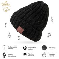 Bluetooth Hat Bluetooth Beanie Smart Hat Built-in Stereo Speaker Mic Wireless Headphones Beanie Sync Call Music for All Smart Phones Gift Men Women Boys Girls Boyfriend (Blackbling)