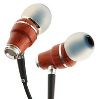 Symphonized NRG X Bubinga Premium Genuine Wood Earbuds, in-Ear Noise-Isolating Headphones, Earphones with Angle-Fit Ear Tips, in-line Microphone and Volume Control, Stereo Earphones (Black)