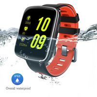 IP68 Bluetooth Smart Watch Wristband Sports Heart Rate Monitor Fitness Tracker Pedometer Step Counter Tracking Calorie Health Blood pressure Sleep Monitor OLED Display for Android IOS(Red)