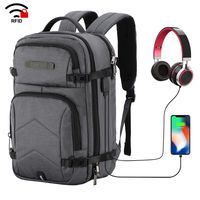 MIER Anti Theft Carry On Bag 17 Inches Laptop Backpack for Travel School Business, Dark Grey