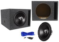 Hifonics HFX12D4 12" 800 Watt Dual 4-Ohm Car Subwoofer+Vented Sub Box Enclosure