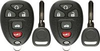 KeylessOption Keyless Entry Remote Control Car Key Fob Replacement for 22733524 with Key (Pack of 2)