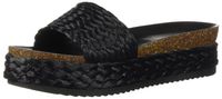 LFL by Lust for Life Women's L-Park Flat Sandal Black Raffia 8.5 Medium US