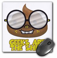 3dRose Funny Geeks are The Shit Nerd Turd Cartoon Design Geeky Nerdy Humor Mouse Pad (mp_118851_1)