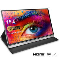 Portable Monitor - Lepow Upgraded 15.6 Inch 1920 x 1080 Full HD USB Type-C Computer Display Ultra-Slim IPS Screen with HDMI Type-C Port Dual Speaker Game Monitor for PC MAC Laptop PS4 Xbox Cellphone