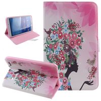 Galaxy Tab 4 8.0 Case, Butterfly Fairy Girl Flower Pattern Inlaid Shiny Glitter Rhinestone PU Leather Flip Protective Case Cover with Stand for Samsung Galaxy Tab 4 8.0 SM-T330 T331 T335(Bird Girl