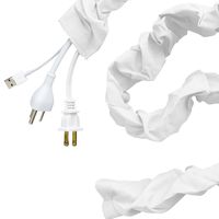 Cordinate Fabric Cord Cover, 6 ft, Hides Cables, Great for Lamps, Light Fixtures, and Desks, Cable Management, Easy Installation, Eggshell White, 40723