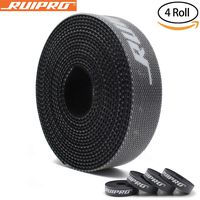RUIPRO Cable Ties Hook and Loop Straps 4 Roll 80 Inch 3/5 Inch Wide Reusable Cable Straps Black