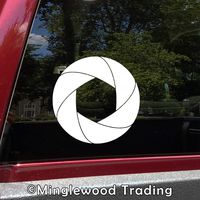 Minglewood Trading Black - Aperture 4" x 4" Vinyl Decal Sticker - Camera Shutter Lens SLR F-Stop Photography - 20 Color Options