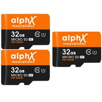 5 Piece Bundle - AlphX 32gb [3 pack] Micro SD High Speed Class 10 Memory Cards for Samsung Galaxy S9, S9+, S8, Note 8, S7, S5, S4 with Bonus Adapter and Sandisk Micro SD Card Reader