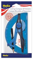 Helix Universal Locking Compass and Protractor 2 Piece Set, Assorted Colors (18803)