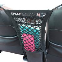 SNBLO Cargo Net - Car Organizer Dual Layer Mesh Organizer, [12.6"x11"] Car Pet Barrier - Dog Barrier to Keep Your Pets and Drivers Safety in Travel, with Bonus Free Hooks