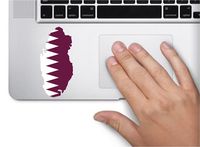 Map with flag inside Qatar 4x2.2 inches sticker decal die cut vinyl - Made and Shipped in USA