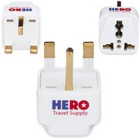 Premium US to UK Power Adapter Plug (Type G, 3 Pack, Grounded) - Individually Tested in the USA by Hero Travel Supply - Includes Cotton Carry Bag