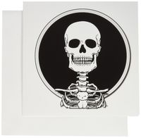 3dRose Skeletons skull 1 on white - Greeting Cards, 6 x 6 inches, set of 6 (gc_25040_1)