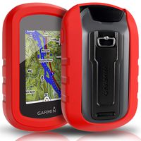 TUSITA Case for Garmin eTrex Touch 25 35 35t - Silicone Protective Cover - Handheld GPS Navigator Accessories (Red)