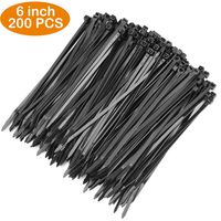 OneLeaf Cable Ties 6 Inch Heavy Duty Zip Ties with 40 Pounds Tensile Strength for Multi-Purpose Use, Self-Locking UV Resistant Nylon Tie Wraps, Indoor and Outdoor Tie Wire. 200 Pcs Black