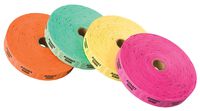 PM Company Admit One Ticket Rolls, 2000 per Roll, 4 Rolls in Assorted Colors (59002)
