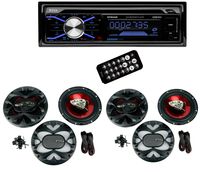 Boss 508UAB Dash CD Car Player USB/SD MP3 Receiver Bluetooth + 4 6.5" Speakers