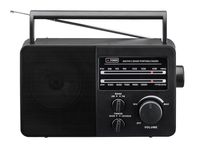 JP-1 AM/FM 2 Band Portable Radio AC operated or operated by dry battery ("D" Size x 4pcs, battery not included), black