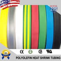 225FWY 300 FT 1/4" 6mm Polyolefin Black Heat Shrink Tubing 2:1 Ratio