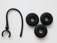 3 Large Round Eartips Earbuds and 1 Earhook Earloop Compatible with Jawbone ERA Shadowbox, Smokescreen, Midnight, and Silver Lining Headsets