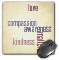 3dRose LLC 8 x 8 x 0.25 Inches Mouse Pad, Vintage Paper"Love and Kindness Matters" (mp_33725_1)