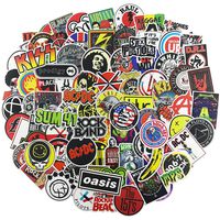 100Pcs Music Band Stickers for Guitar Laptop Bass Piano Violin Drum Skateboard Travel Case Water Bottle Phone Cool Rock and Roll Decal for Teen&Adult