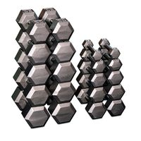 Body-Solid Grey Hex Dumbbell Set, (5-50 LB) (SDS550)