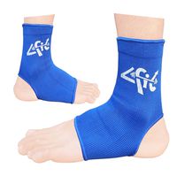 4Fit Elasticated Neoprene Ankle Foot Brace Support Pain Injury Relief Leg & Foot (Large, Blue)