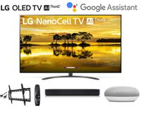 LG 75SM9070PUA Series 75 inch 4K HDR Smart LED NanoCell TV w/AI ThinQ w/ SK1 Soundbar w/Google Mini Smart Speaker w/Flat Wall Mount and HDMI Cable - LG Authorized Dealer