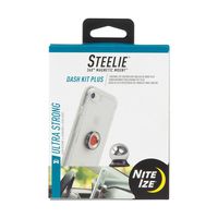 Nite Ize Steelie Dash Mount Kit Plus - Magnetic Car Dash Mount for Smartphones with 2x Holding Power and Restickable Magnet Adapter