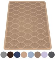 MIGHTY MONKEY Premium Cat Litter Trapping Mats, Phthalate Free, Best Scatter Control, Jumbo XL Sizes, 35 x23 inches, Mat Traps Litter, Easy Clean, Soft on Kitty Paws, Taupe