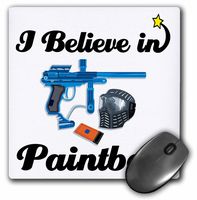 3dRose 8 x 8 x 0.25 Inches I Believe in Paintball Mouse Pad (mp_105399_1)