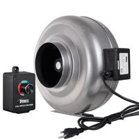 iPower GLFANXINLCTR6 6 Inch 442 CFM Duct Inline HVAC Exhaust Blower Ventilation Fan with Variable Speed Controller, 6", Grey