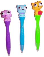 Inkology Bug Eye Pen, Ball Point, Assorted Animal Designs - 6 Pieces (183-6)