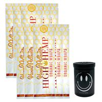 Herb Airtight Container Fresh Kettle with Organic Honey Pot Swirl Hemp Wraps Vegan Non-GMO 10 Count DC Crafts Nation - Happy Face