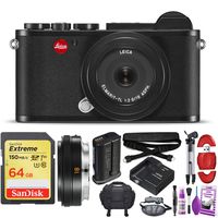 Leica CL Mirrorless Digital Camera with 18mm Lens (Black) - Pro Travel Bundle with Memory Card and Accessories