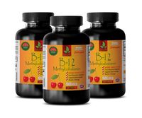 Mood and Stress Supplement - B-12 METHYLCOBALAMIN 1000 MCG - SUBLINGUAL - Cherry Flavor - Vitamin b12 Supplements for Women - 3 Bottles 360 Fast Dissolve Tablets