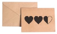Video Game Life Hearts Stationery Note Card Set