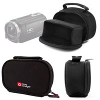 DURAGADGET Black Neoprene Lightweight Zip-Locked Camcorder Case with Accessories Space - Suitable for Sony HDR-PJ620 / HDR-PJ410 / HDR-CX405 Handycams