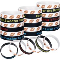 48 Pieces Ball Motivational Bracelets Silicone Rubber Wristbands Stretch Rubber Bracelets for Sport Theme Party (Football Style)