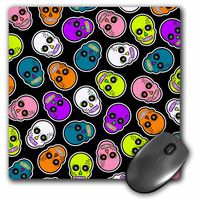 3dRose LLC 8 x 8 x 0.25 Inches Mouse Pad, Sugar Skull Print Halloween Colors (mp_165899_1)