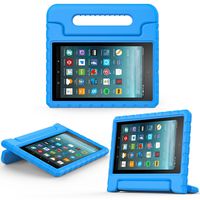 MoKo Case for All-New Amazon Fire 7 Tablet (7th Generation, 2017 Release Only) - Kids Shock Proof Convertible Handle Light Weight Super Protective Stand Cover for Fire 7, Blue