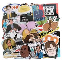 The Office Funny Word Dunder Mifflin Sticker Pack(62-pcs), No Repeat Stickers for Laptop Ipad Water Bottle Phone MacBook Luggage Guitar with Waterproof PVC