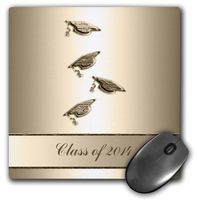 3dRose LLC 8 x 8 x 0.25 Inches Mouse Pad, Graduation Caps, Class of 2014, Gold and Silver - (mp_180907_1)